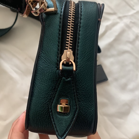💯Auth Kate Spade metallic leopard & emerald green crossbody candid camera - Picture 6 of 9